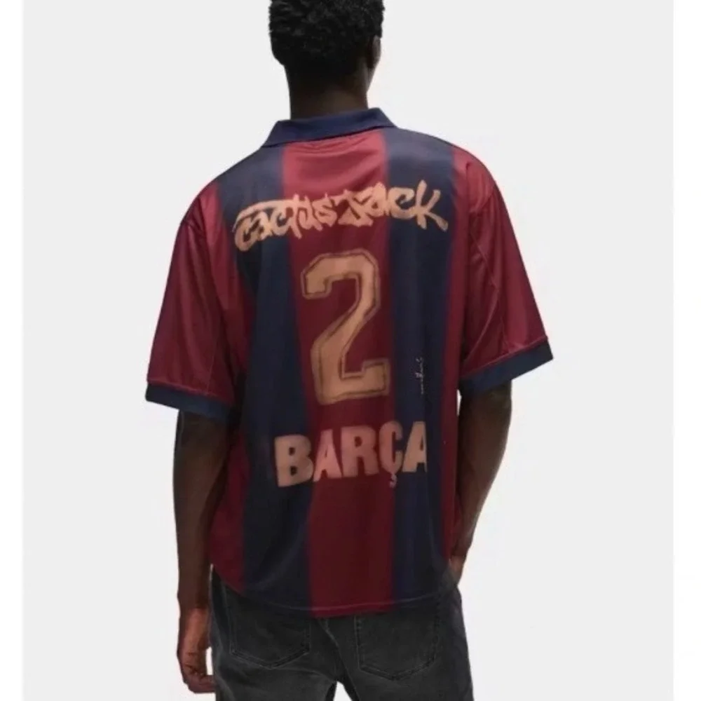 Nike Cactus Jack FCB Barca #2 Skeleton Retro Jersey Maroon Size XL New With Tags